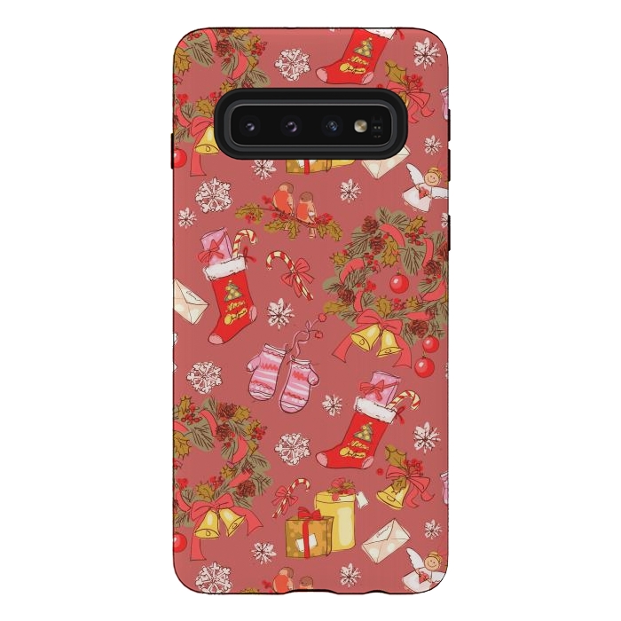 Galaxy S10 StrongFit Christmas Vintage Style by ArtsCase