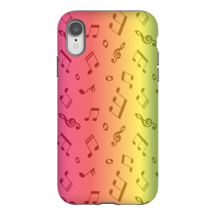 iPhone Xr StrongFit RAINBOW MUSICAL PATTERN by MALLIKA