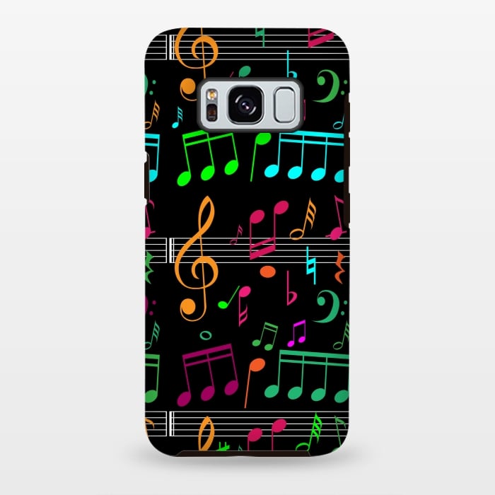 Galaxy S8 plus StrongFit BLACK MUSICAL PATTERN  2 by MALLIKA