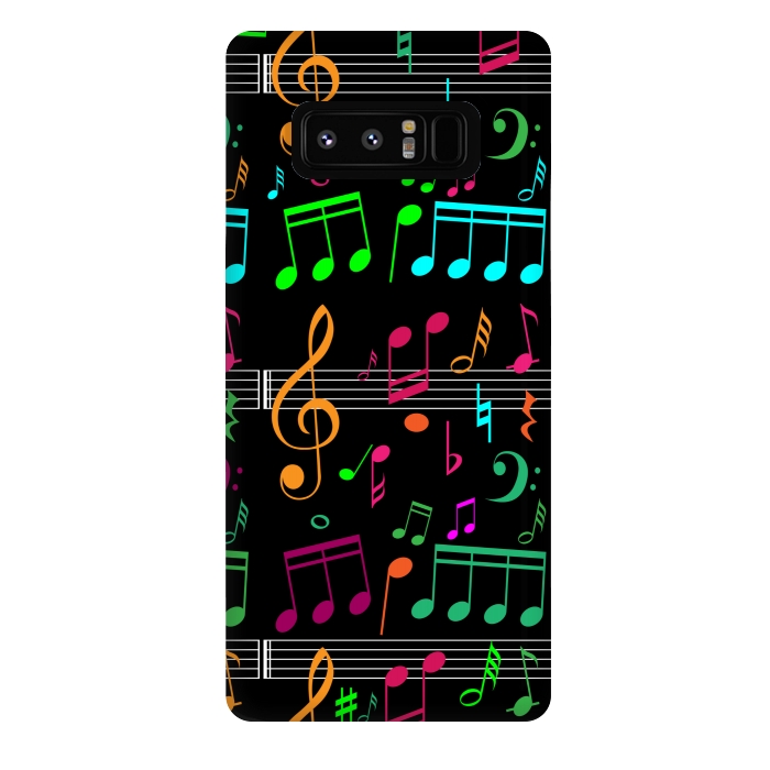 Galaxy Note 8 StrongFit BLACK MUSICAL PATTERN  2 by MALLIKA
