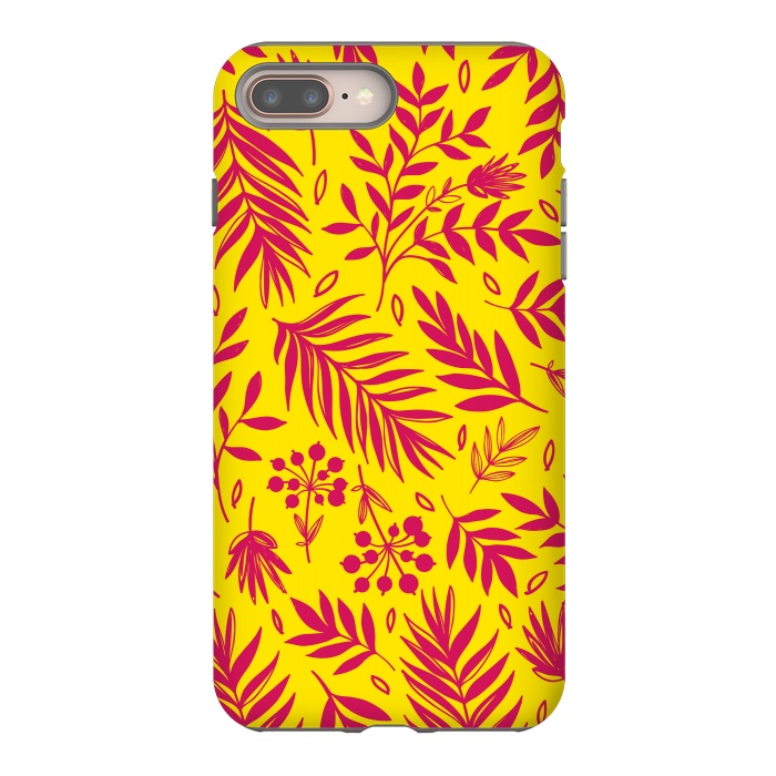 iPhone 7 plus StrongFit PINK YELLOW FLORAL PATTERN by MALLIKA