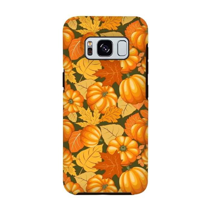 Galaxy S8 StrongFit Pumpkins and Autumn Leaves Party by BluedarkArt