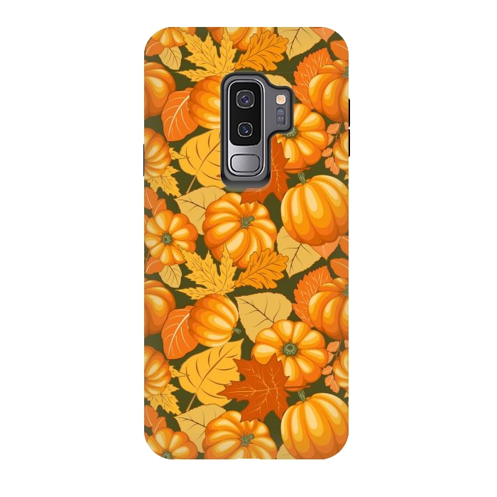 Galaxy S9 plus StrongFit Pumpkins and Autumn Leaves Party by BluedarkArt