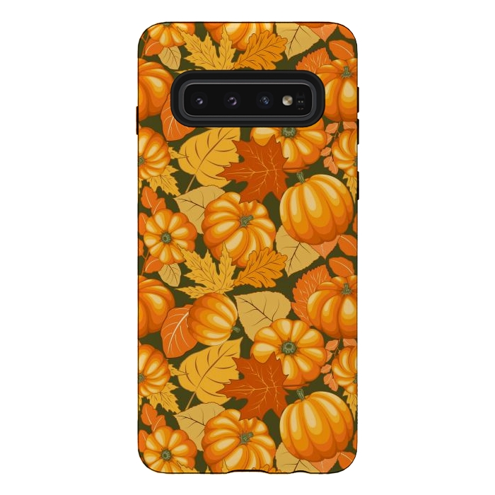 Galaxy S10 StrongFit Pumpkins and Autumn Leaves Party by BluedarkArt