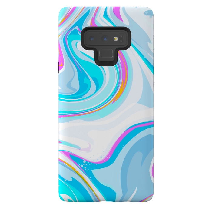 Galaxy Note 9 StrongFit BLUE PINK MARBLE PRINT by MALLIKA