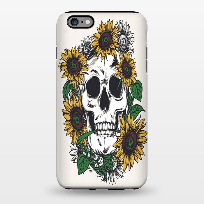 iPhone 6/6s plus StrongFit Skull Sunflower by Joanna Vog