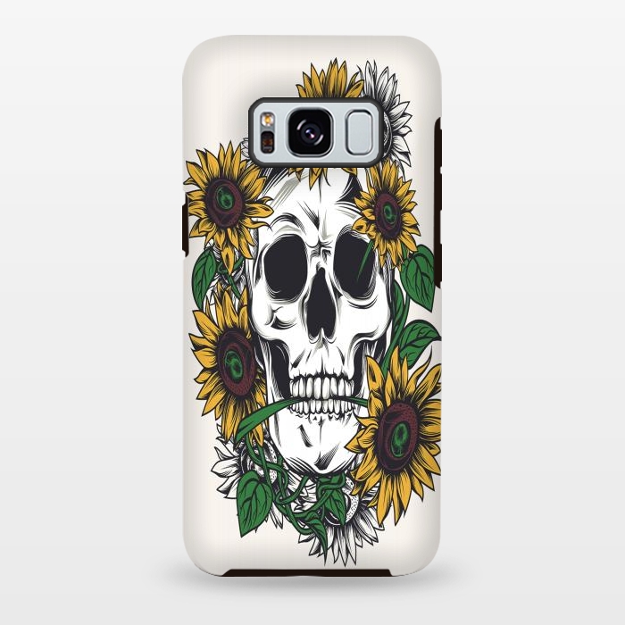 Galaxy S8 plus StrongFit Skull Sunflower by Joanna Vog