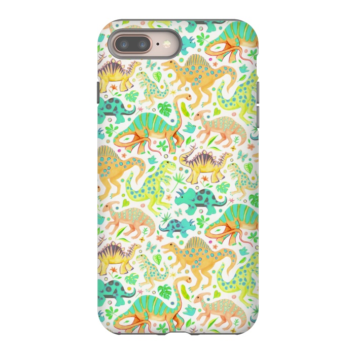 iPhone 7 plus StrongFit Happy Dinos in Citrus Colors by Micklyn Le Feuvre