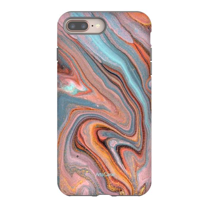 iPhone 7 plus StrongFit Blue and Gold liquid by ArtsCase