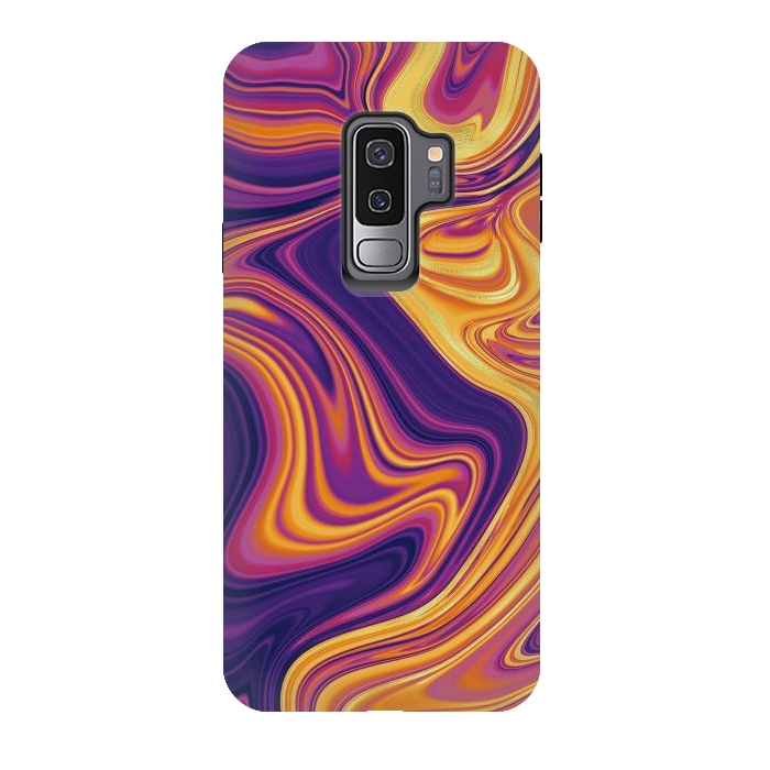 Galaxy S9 plus StrongFit Fluid marbling with Swirls by ArtsCase