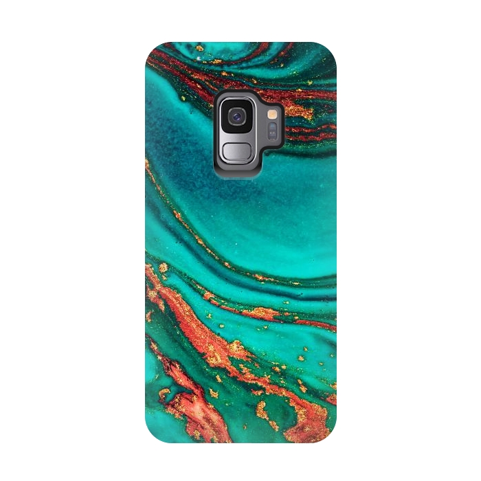 Galaxy S9 StrongFit Golden swirl, Marble artistic design by ArtsCase