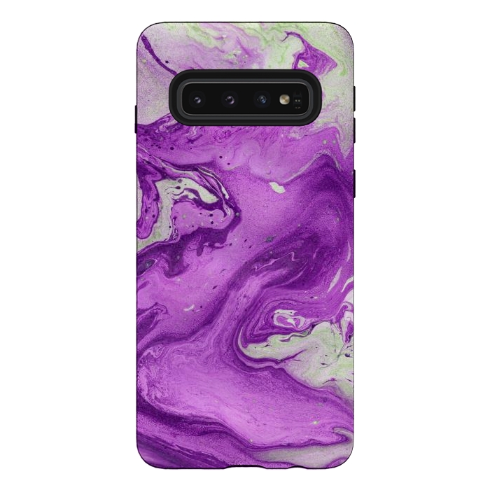 Galaxy S10 StrongFit Hand painted marble design Violet and beige by ArtsCase