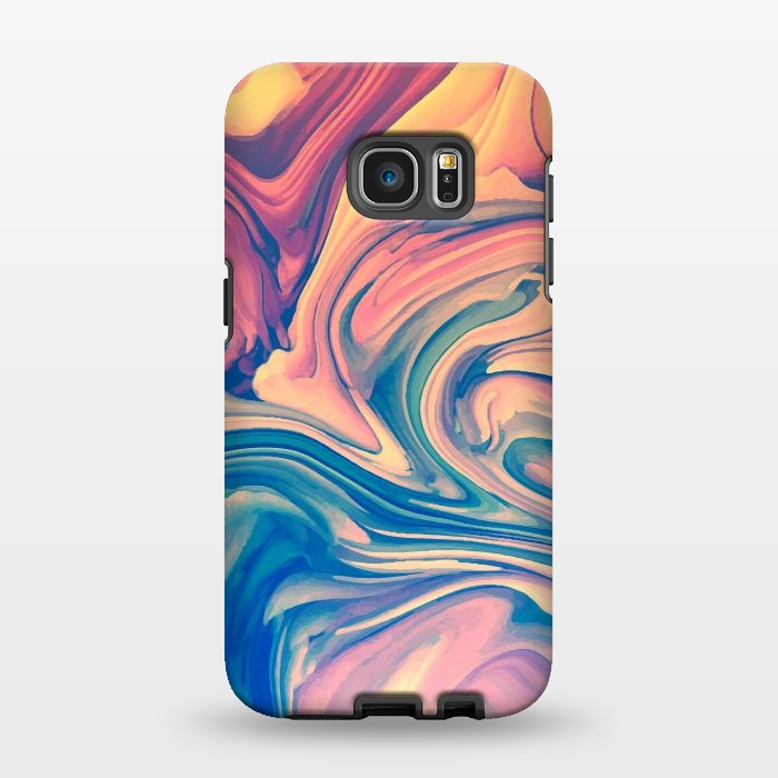 Galaxy S7 EDGE StrongFit Marble Paint splash Colorful fluid by ArtsCase