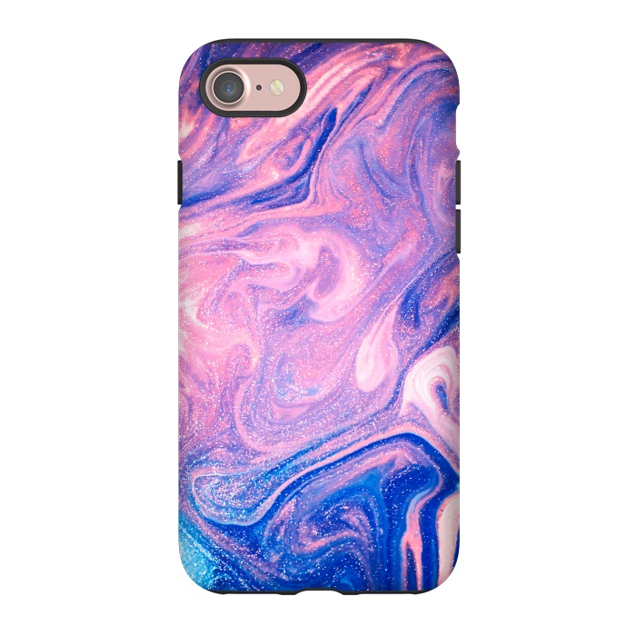iPhone 7 StrongFit Pink and Blue Marbling art by ArtsCase