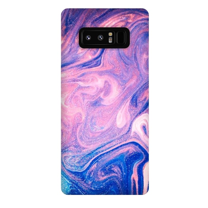 Galaxy Note 8 StrongFit Pink and Blue Marbling art by ArtsCase