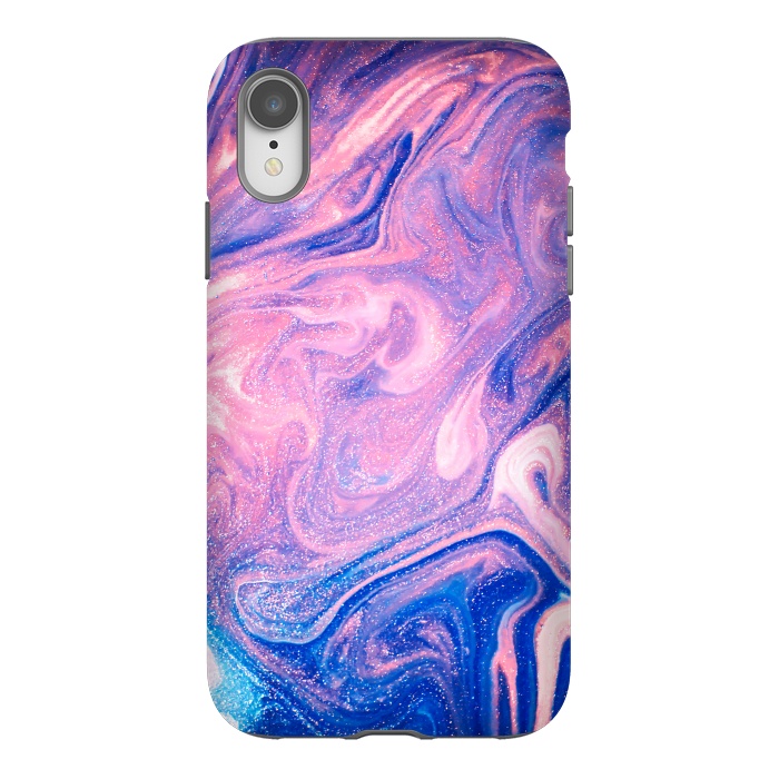 iPhone Xr StrongFit Pink and Blue Marbling art by ArtsCase