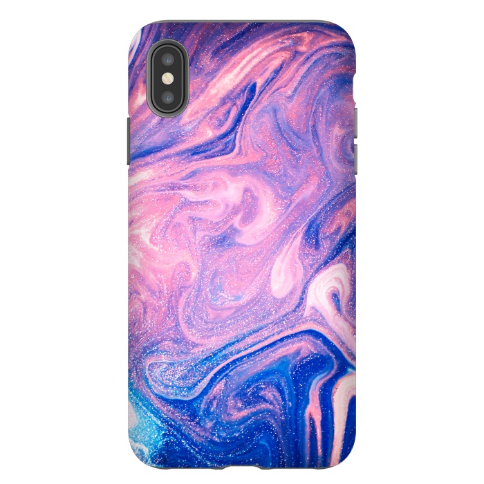 iPhone Xs Max StrongFit Pink and Blue Marbling art by ArtsCase