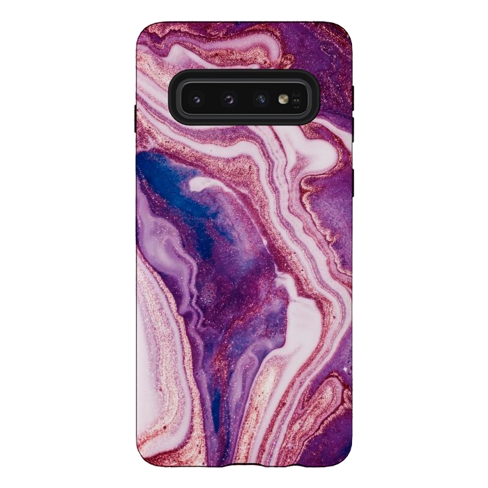 Galaxy S10 StrongFit swirls of marble by ArtsCase