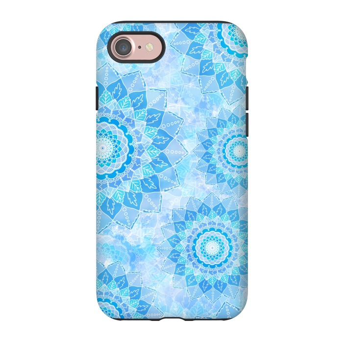iPhone 7 StrongFit Blue flower mandalas by Jms