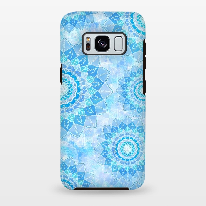 Galaxy S8 plus StrongFit Blue flower mandalas by Jms
