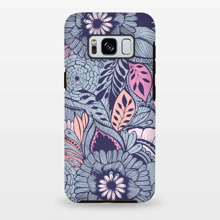 Galaxy S8 plus StrongFit Blue Floral by Rose Halsey