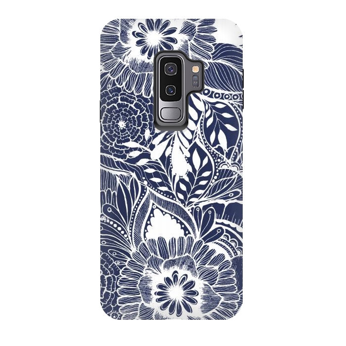 Galaxy S9 plus StrongFit BlueFlorals by Rose Halsey