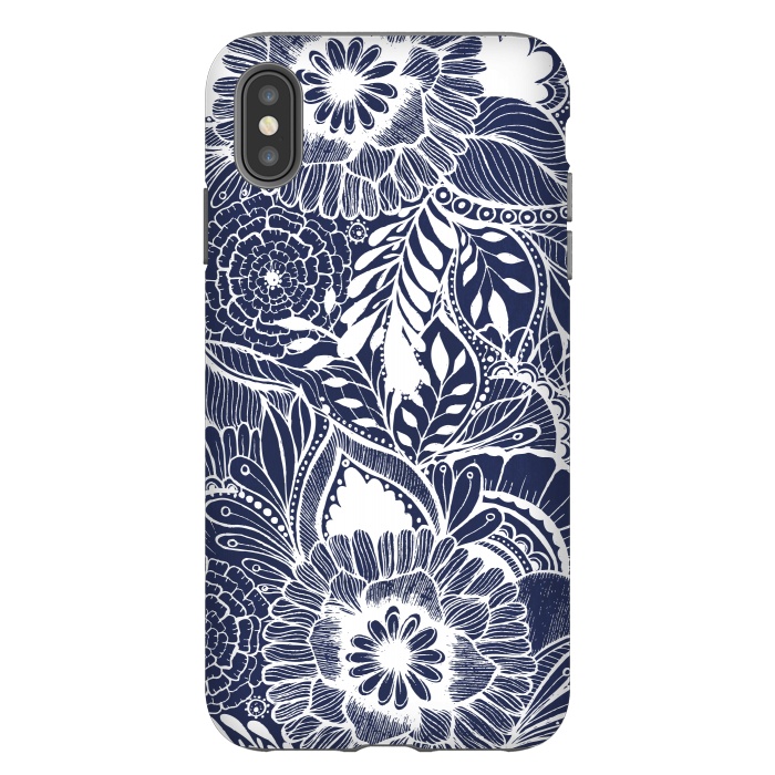 iPhone Xs Max StrongFit BlueFlorals by Rose Halsey