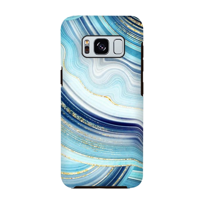 Galaxy S8 StrongFit Marble Design with gold veins, painted artificial marbled by ArtsCase