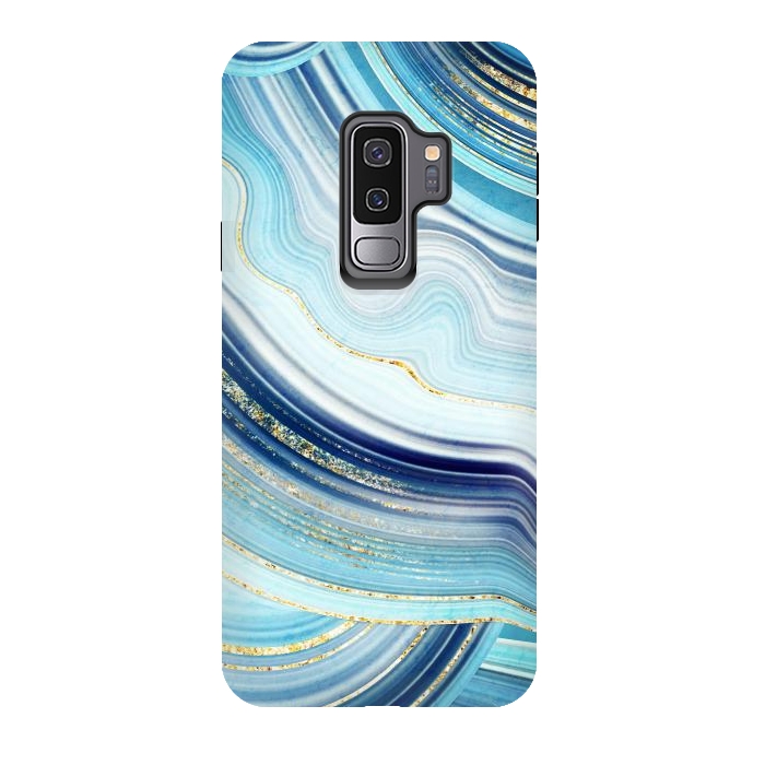 Galaxy S9 plus StrongFit Marble Design with gold veins, painted artificial marbled by ArtsCase