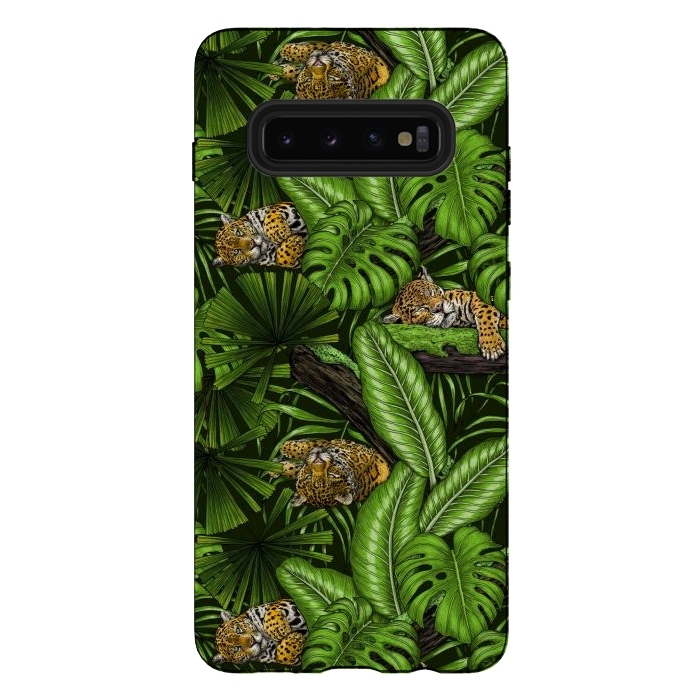 Galaxy S10 plus StrongFit Jungle kitties by Katerina Kirilova
