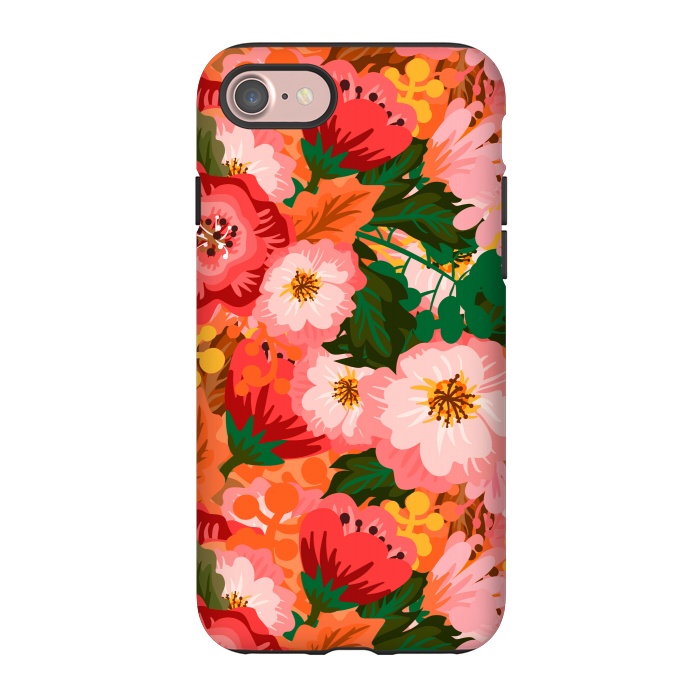 iPhone 7 StrongFit Bouquet of flowers in pom poms and dahlias by ArtsCase