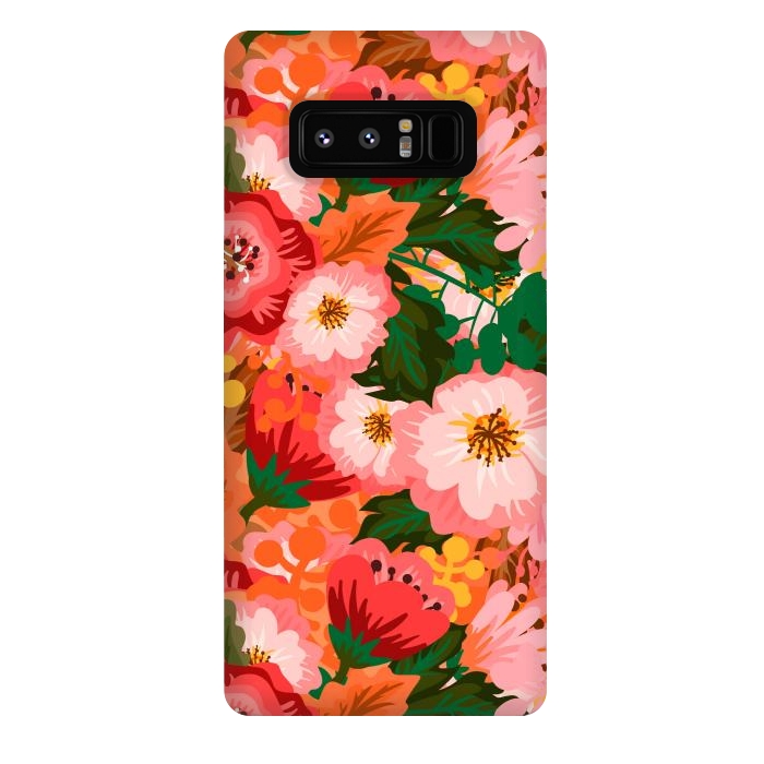 Galaxy Note 8 StrongFit Bouquet of flowers in pom poms and dahlias by ArtsCase