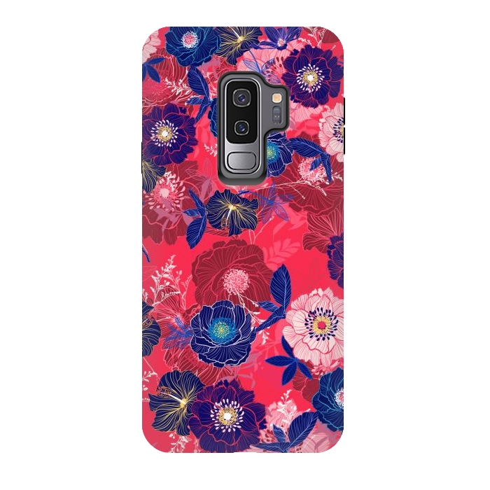 Galaxy S9 plus StrongFit Country Flowers in Red Sky by ArtsCase