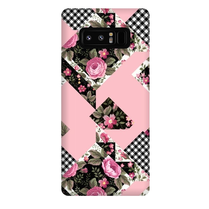 Galaxy Note 8 StrongFit elegant roses with pink background by ArtsCase