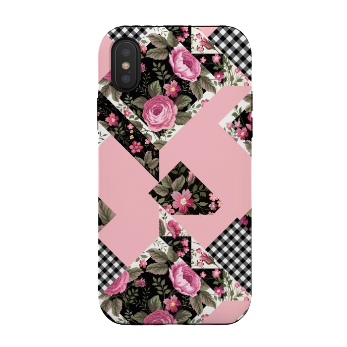 iPhone Xs / X StrongFit elegant roses with pink background by ArtsCase