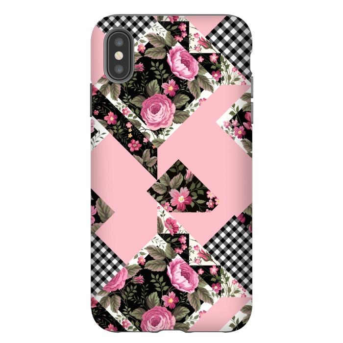 iPhone Xs Max StrongFit elegant roses with pink background by ArtsCase