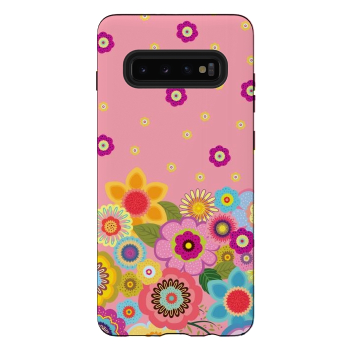 Galaxy S10 plus StrongFit assorted spring flowers by ArtsCase