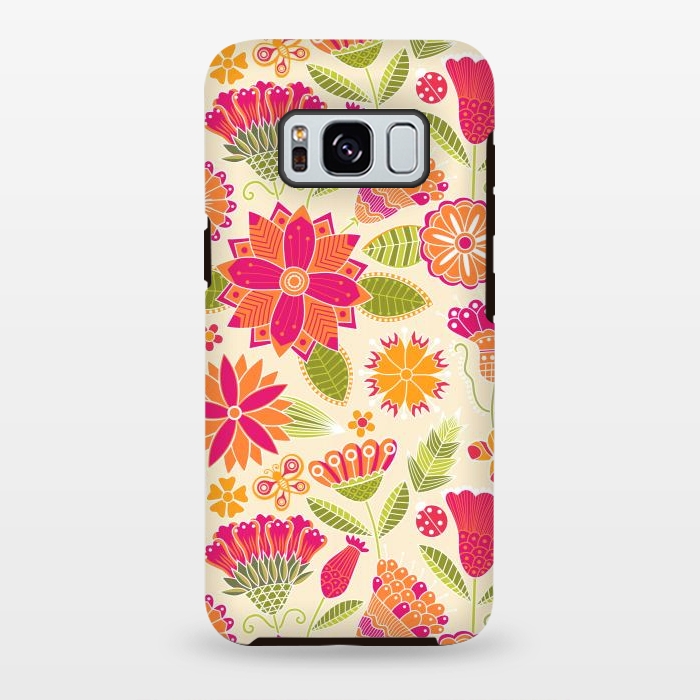 Galaxy S8 plus StrongFit geometric colored flowers by ArtsCase