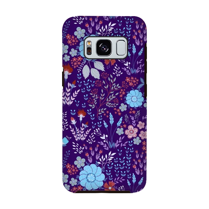 Galaxy S8 StrongFit tiny flowers in cold colors by ArtsCase
