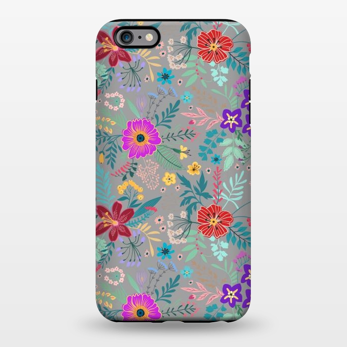 iPhone 6/6s plus StrongFit flower patterns on gray background by ArtsCase