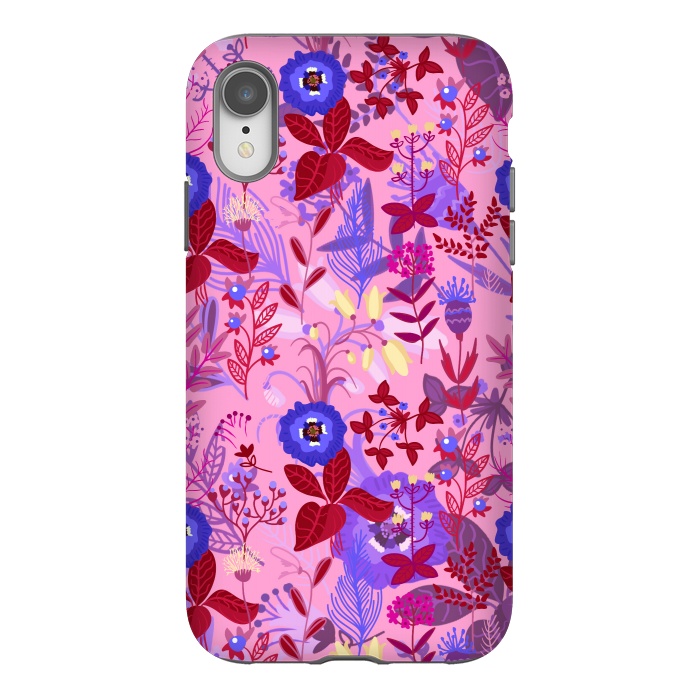 iPhone Xr StrongFit between flowers with pink and purple by ArtsCase