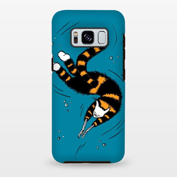 Galaxy S8 plus StrongFit Funny Cat Creature With Skeleton Hands Swimming by Boriana Giormova