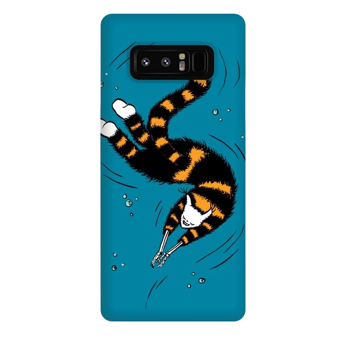 Galaxy Note 8 StrongFit Funny Cat Creature With Skeleton Hands Swimming by Boriana Giormova