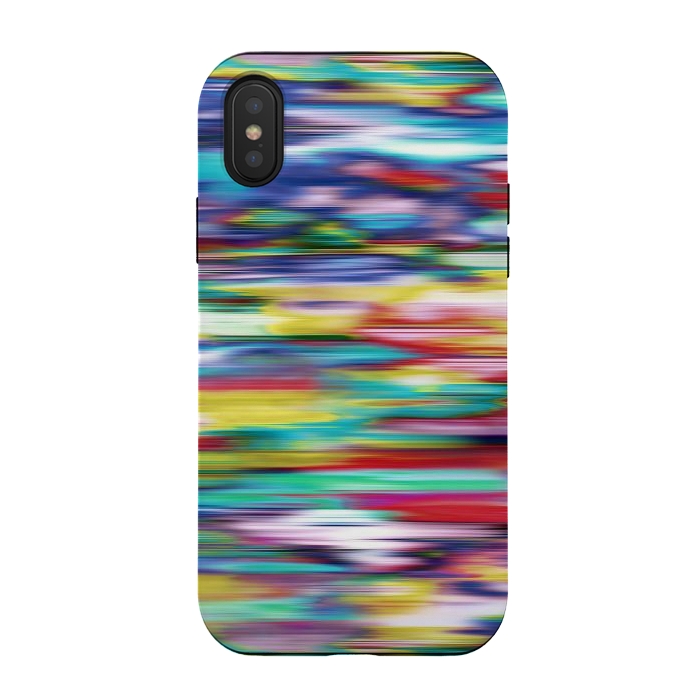 iPhone Xs / X StrongFit Ikat Blurred Stripes Multicolor by Ninola Design