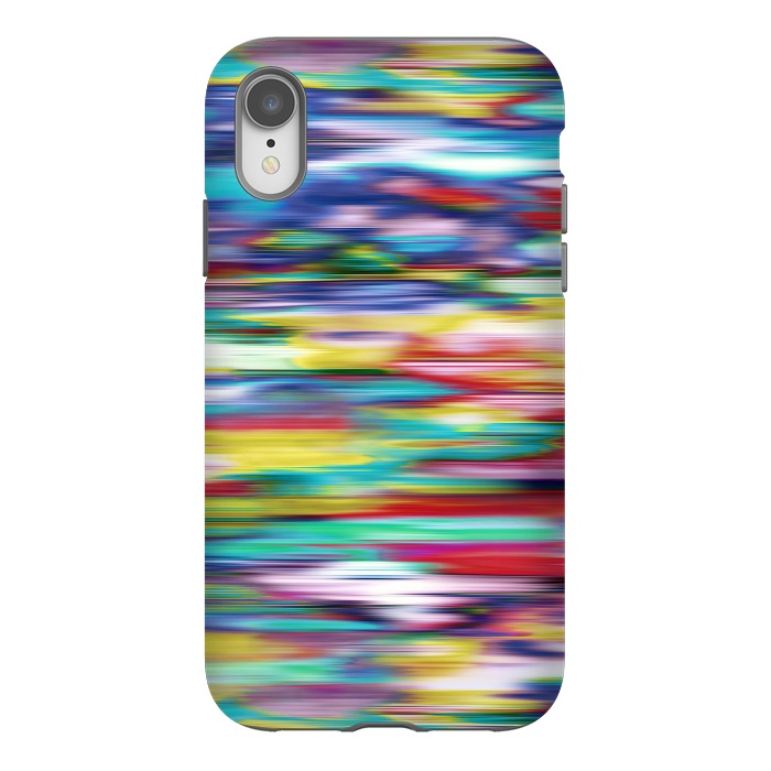 iPhone Xr StrongFit Ikat Blurred Stripes Multicolor by Ninola Design