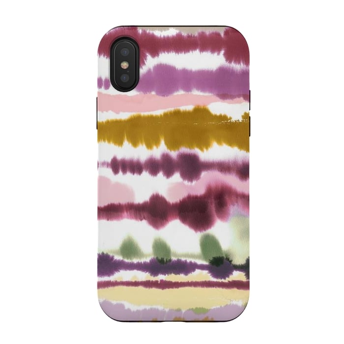 iPhone Xs / X StrongFit Soft Watercolor Lines Gold by Ninola Design