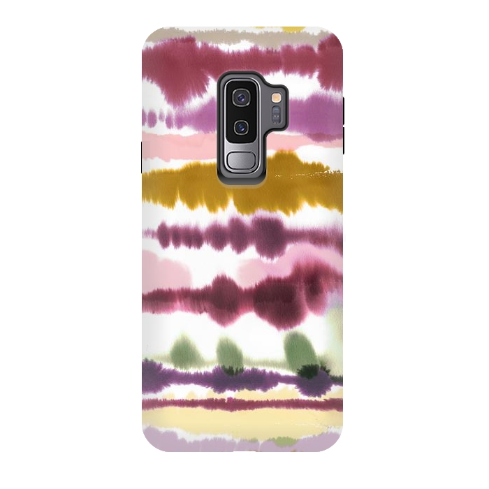 Galaxy S9 plus StrongFit Soft Watercolor Lines Gold by Ninola Design