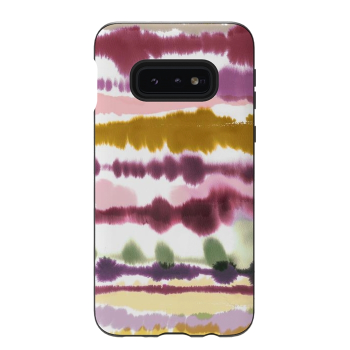 Galaxy S10e StrongFit Soft Watercolor Lines Gold by Ninola Design