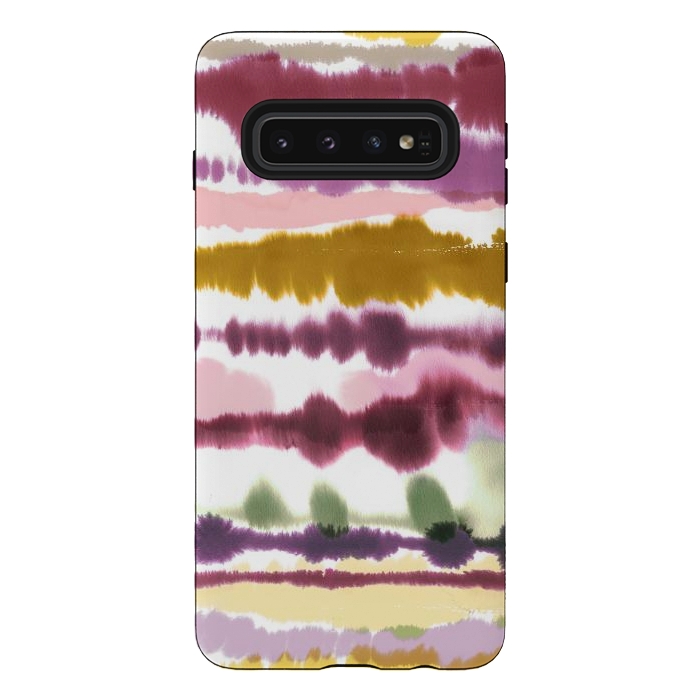 Galaxy S10 StrongFit Soft Watercolor Lines Gold by Ninola Design