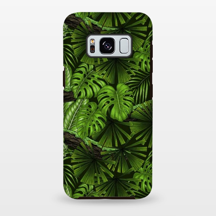 Galaxy S8 plus StrongFit Jungle leaves by Katerina Kirilova